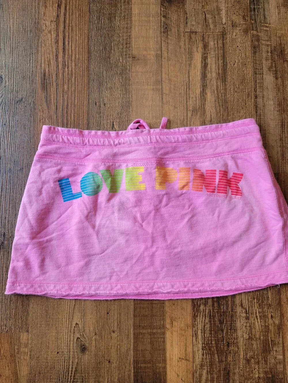 Y2K Victoria's Secret PINK Cotton Rainbow Love Pink Rainbow Dog Mini Skirt